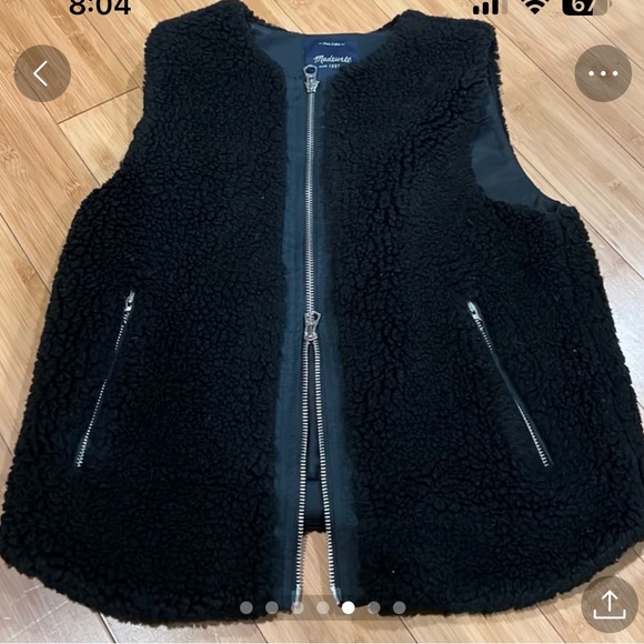 Madewell Size Medium Black Sherpa Vest -excellent Condition - Picture 4 of 8